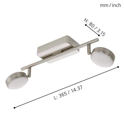 Eglo 97715 - LED RGB Hämardatav kohtvalgusti CORROPOLI-C 2xLED/5W/230V