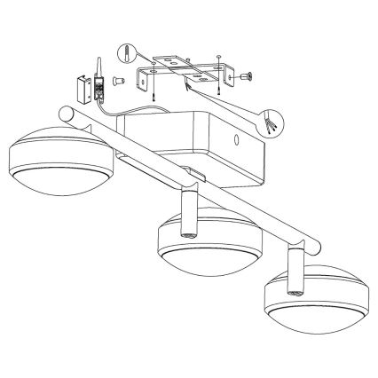 Eglo - LED RGB Kohtvalgusti CORROPOLI-C 3xLED/5W/230V