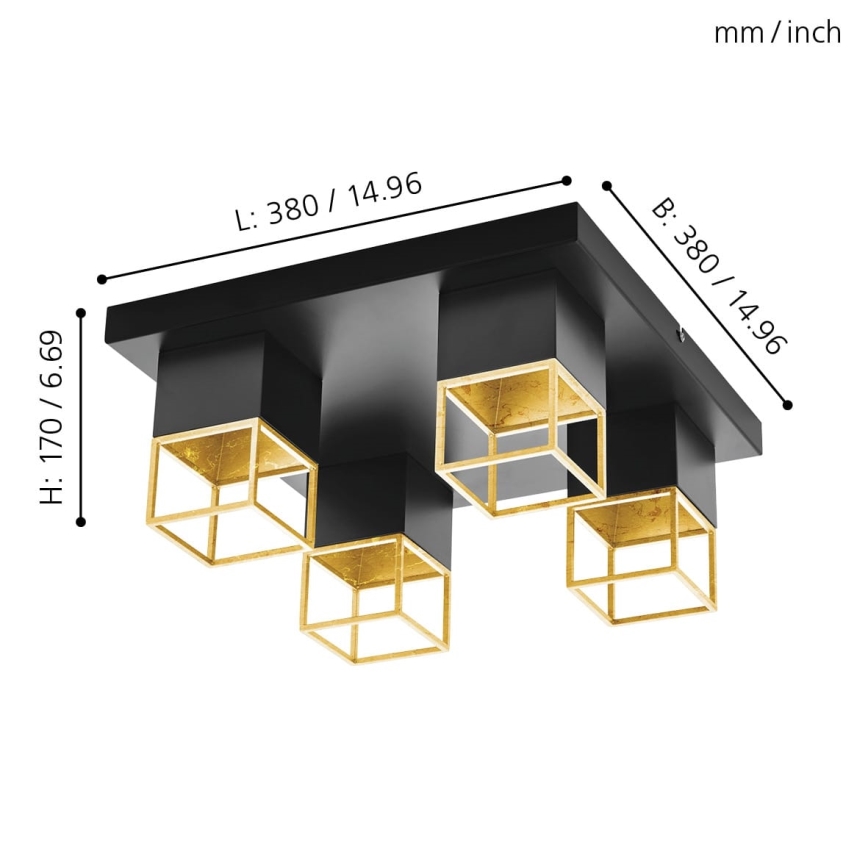Eglo 97731 - Kinnitatav LED-lühter MONTEBALDO 4xGU10/5W/230V