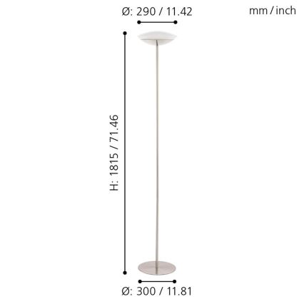 Eglo 97814 - LED RGB Hämardatav põrandalamp FRATTINA-C 1xLED/18W/230V