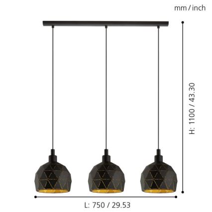 Eglo - Lühter 3xE14/40W/230V