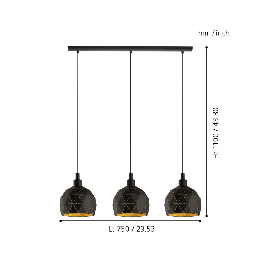 Eglo - Lühter 3xE14/40W/230V