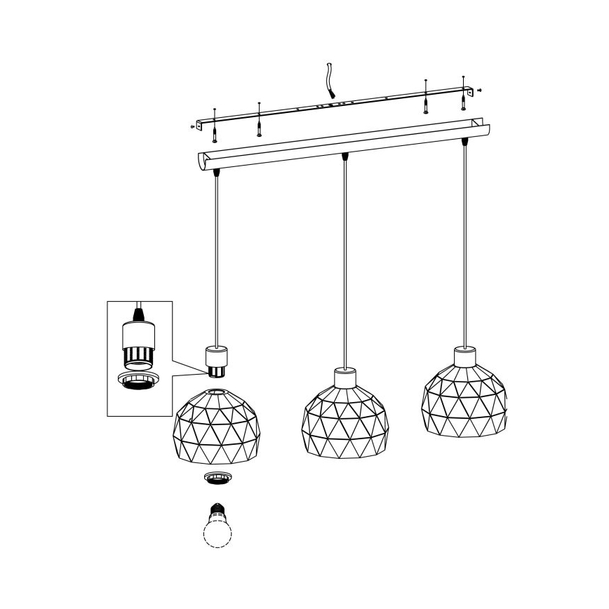 Eglo - Lühter 3xE14/40W/230V