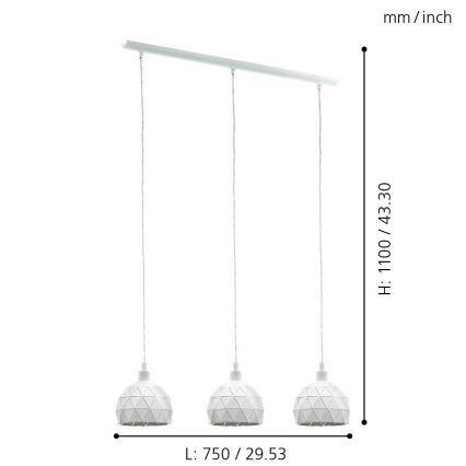 Eglo - Lühter 3xE14/40W/230V
