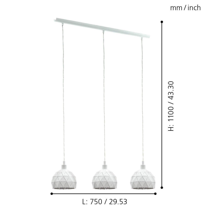Eglo - Lühter 3xE14/40W/230V