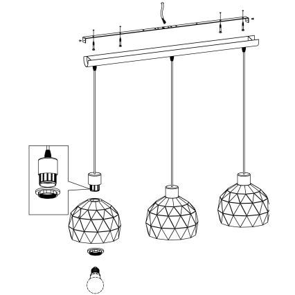 Eglo - Lühter 3xE14/40W/230V