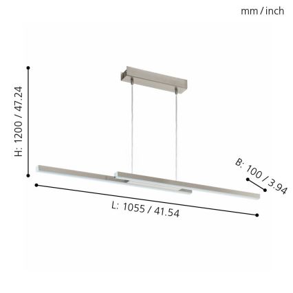 Eglo - LED RGB Hämardatav lühter FRAIOLI-C 2xLED/17W/230V