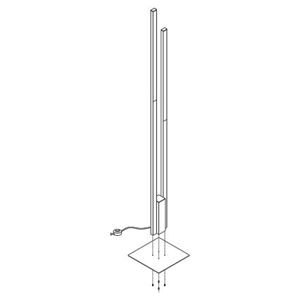 Eglo - LED RGB Hämardatav põrandalamp FRAIOLI-C 2xLED/17W/230V