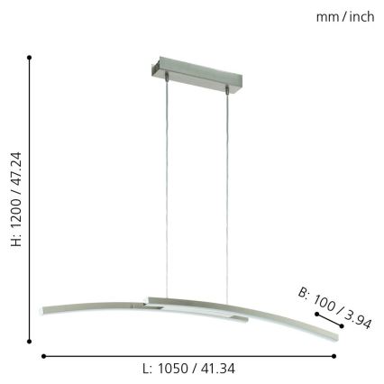 Eglo 97911 - LED RGB Hämardatav lühter FRAIOLI-C 2xLED/17W/230V