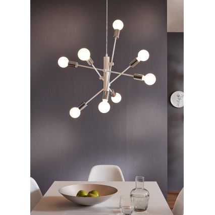 Eglo - Lühter 8xE27/60W/230V valge