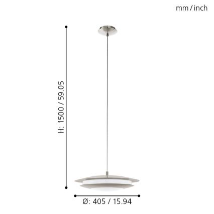 Eglo 98043 - LED RGBW Hämardatav lühter MONEVA C-LED/18W/230V