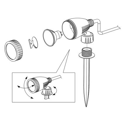 Eglo 98052 - LED RGB välisvalgusti NEMA-C 1xGU10/5W/230V IP44