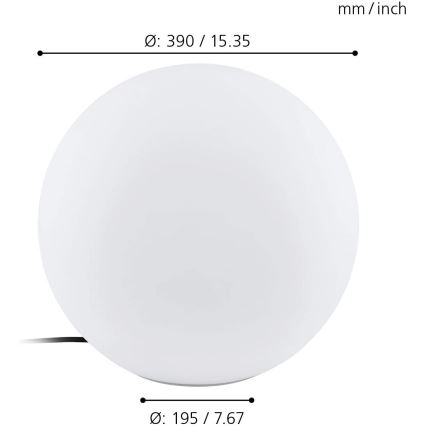 Eglo 98106 - LED RGBW välisvalgusti MONTEROLO-C LED/9W/230V IP65 Ø390 mm