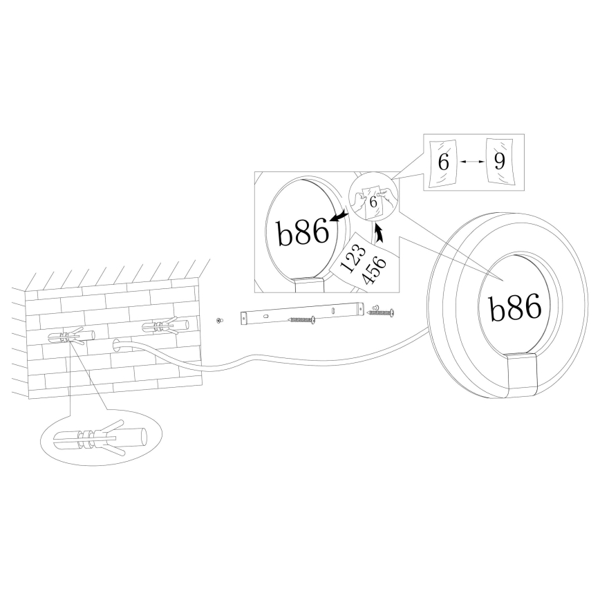 Eglo - LED-majanumber LED/15W/230V IP44