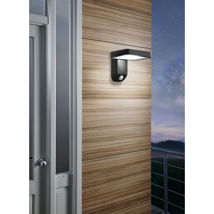Eglo - LED Solārā sienas lampa ar sensoru LED/4,5W/3,7V 2200 mAh IP44