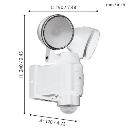 Eglo - LED Välivalgusti koos anduriga 2xLED/4W/4xLR1 IP44