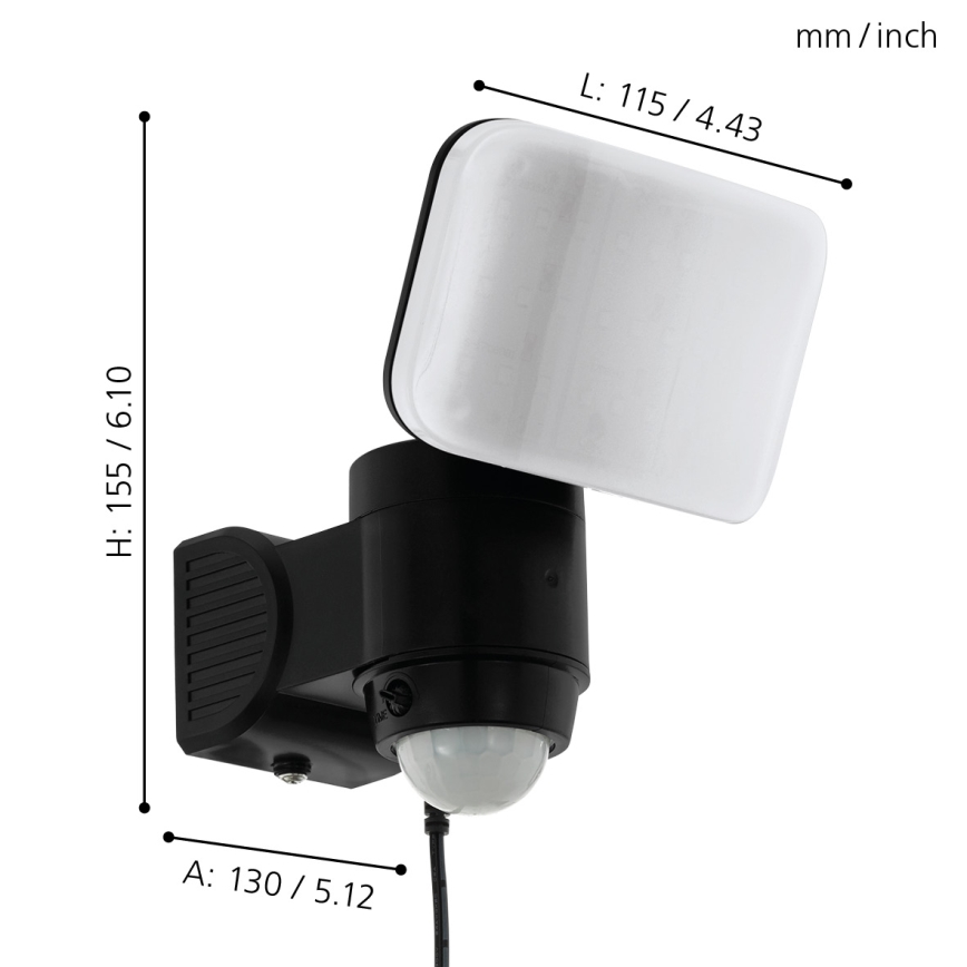 Eglo - LED Päikesepaneeliga seinavalgusti koos anduriga LED/3,7V 1800 mAh IP44
