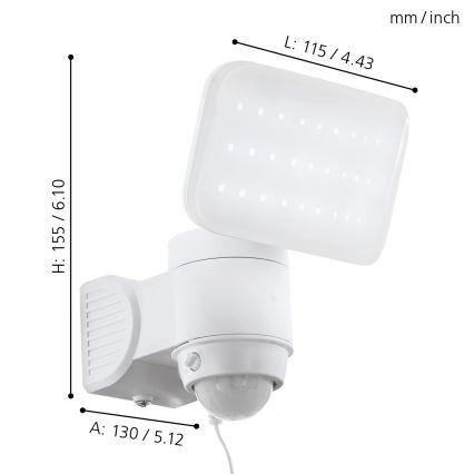 Eglo - LED päikesepaneeliga seinavalgusti liikumisanduriga LED/3,7V 1800 mAh IP44
