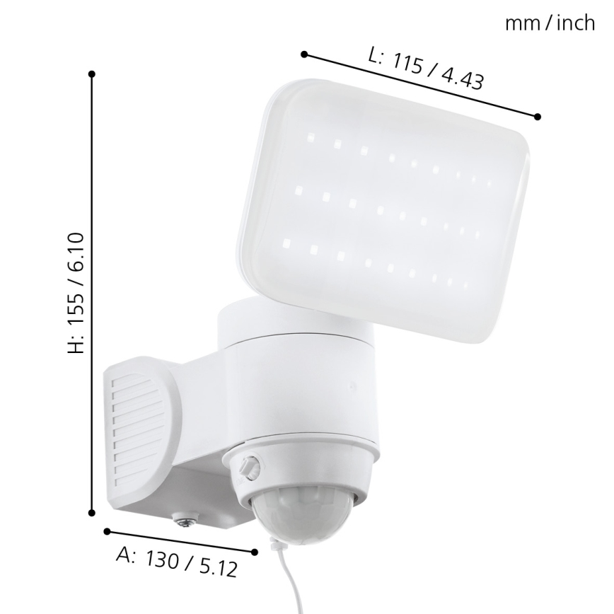 Eglo - LED päikesepaneeliga seinavalgusti liikumisanduriga LED/3,7V 1800 mAh IP44