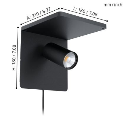 Eglo - LED Seinavalgusti 1xGU10/5W/230V