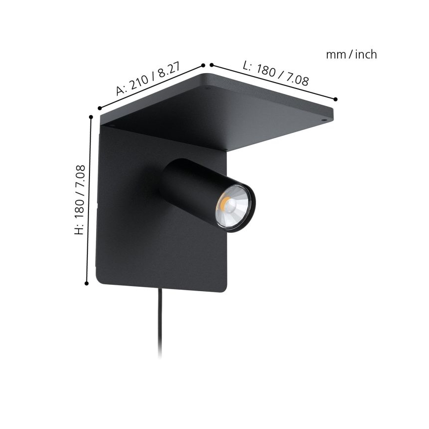Eglo - LED seinavalgusti juhtmevaba laadimisega 1xGU10/5W/230V