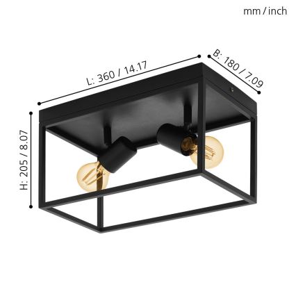 Eglo - Laevalgusti 2xE27/40W/230V
