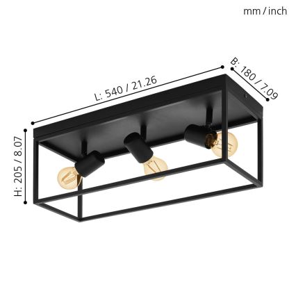 Eglo - Laevalgusti 3xE27/40W/230V