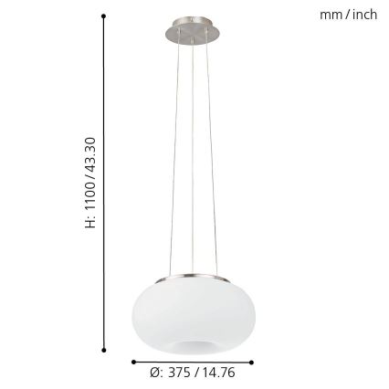 Eglo - LED RGB Hämardatav lühter OPTICA-C LED/21W/230V d. 37,5 cm