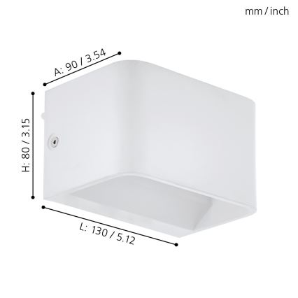 Eglo - LED Seinavalgusti LED/6W/230V 3000K valge