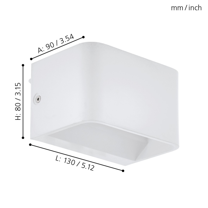 Eglo - LED Seinavalgusti LED/6W/230V 3000K valge