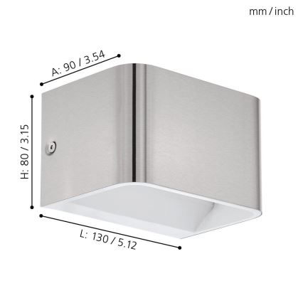 Eglo - LED Seinavalgusti LED/6W/230V 3000K matt kroom