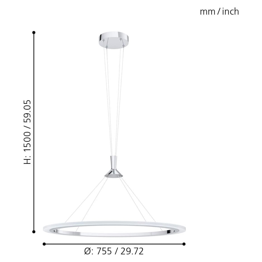 Eglo - LED RGB Hämardatav lühter HORNITOS-C LED/37W/230V + kaugjuhtimispult
