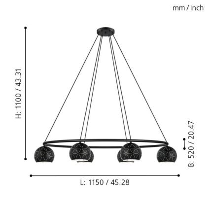 Eglo - Lühter 6xE14/40W/230V