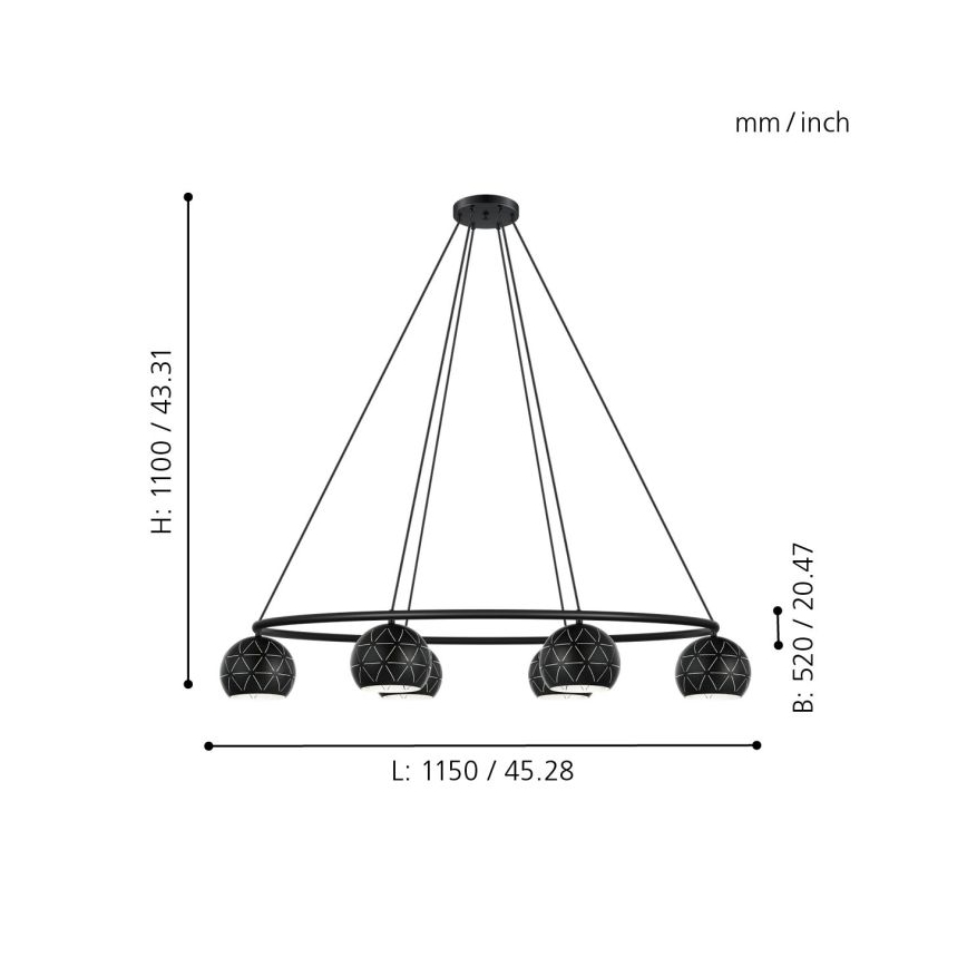 Eglo - Lühter 6xE14/40W/230V