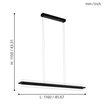 Eglo 98495 - LED Hämardatav lühter SPADAFORA LED/15W/230V