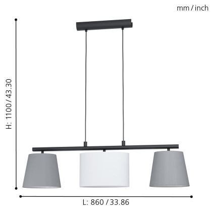 Eglo - LED ripplühter kaabliga 3xE14/25W/230V