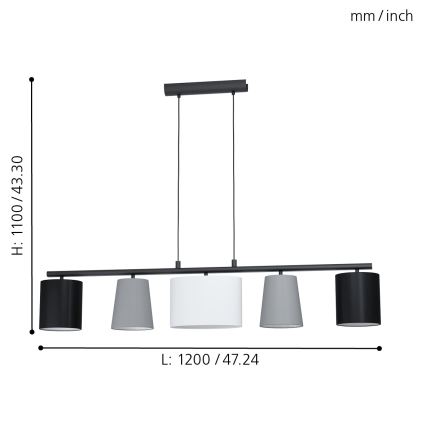Eglo - Lühter 5xE14/25W/230V