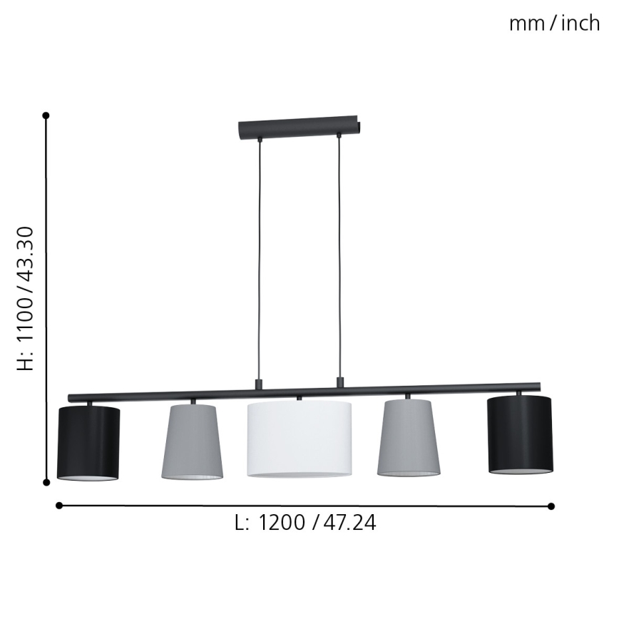 Eglo - Lühter 5xE14/25W/230V