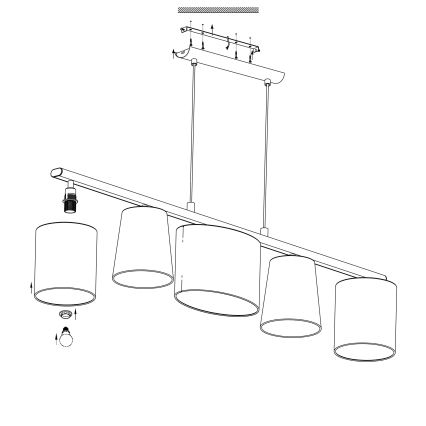 Eglo - Lühter 5xE14/25W/230V