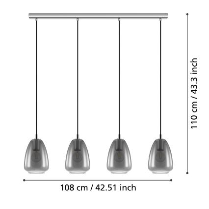 Eglo - Lühter 4xE27/40W/230V