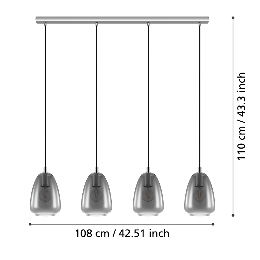 Eglo - Lühter 4xE27/40W/230V