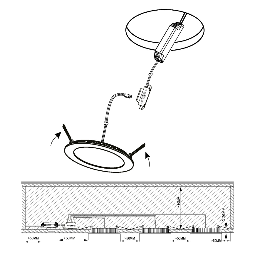 Eglo - KOMPLEKT 3x LED Süvistatav valgusti vannituppa FUEVA 1xLED/2,8W/230V IP44 läikiv kroom