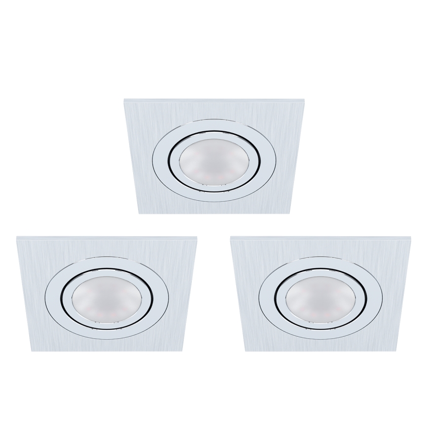 Eglo - KOMPLEKT 3xLED Süvisvalgusti AREITIO 3xGU10/5W/230V