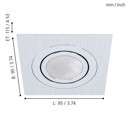 Eglo - KOMPLEKT 3xLED Süvisvalgusti AREITIO 3xGU10/5W/230V