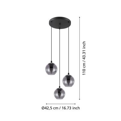 Eglo 98653 - Lühter ARISCANI 3xE27/40W/230V