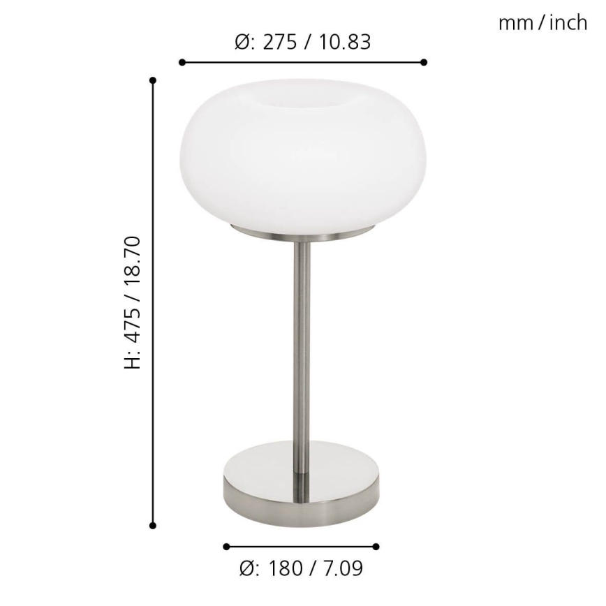 Eglo - LED RGB Hämardatav laualamp OPTICA-C LED/16W/230V d. 27,5 cm