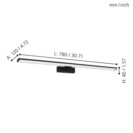 Eglo - LED Peeglivalgustus vannituppa LED/14W/230V 4000K 78 cm IP44