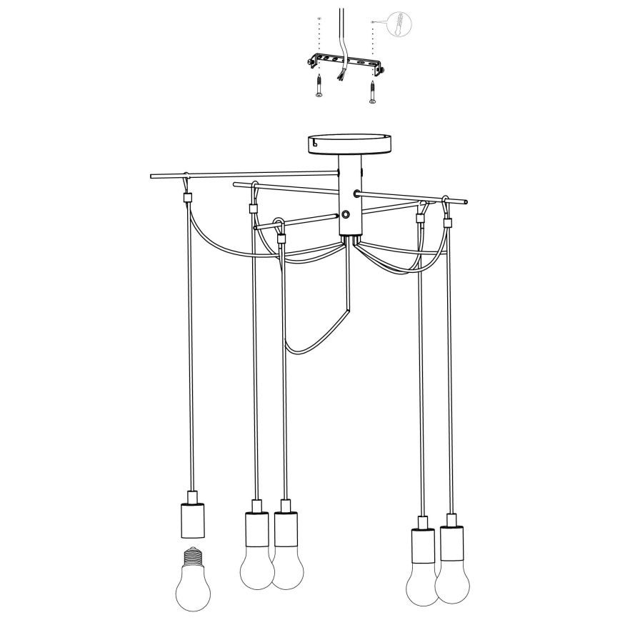 Eglo - Lühter 6xE27/60W/230V ämblik