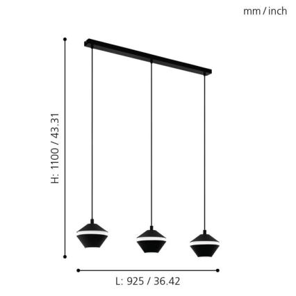 Eglo - LED Lühter 3xGU10/5W/230V