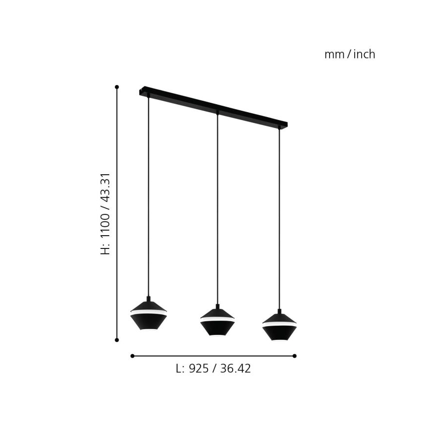 Eglo - LED Lühter 3xGU10/5W/230V